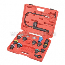 Набор для тестирования герметичности системы охлаждения, кейс, 18 предметов