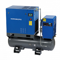 Компрессор винтовой, 15 кВт, 10 бар, 1910 л/мин, ресивер 350 л, осушитель