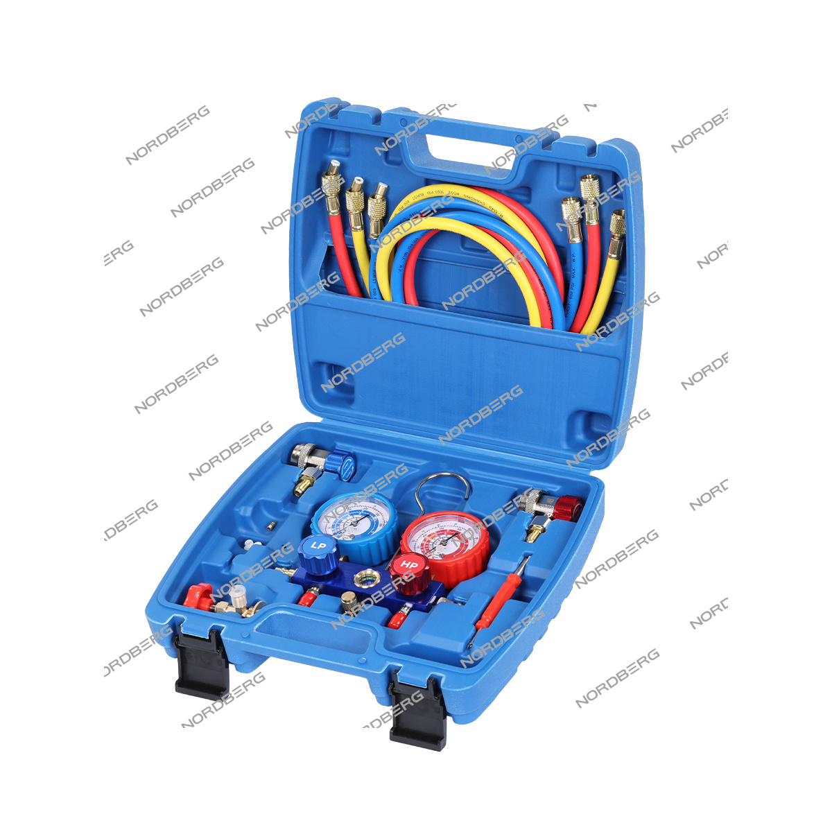 Коллектор манометрический со шлангами и муфтами в кейсе NORDBERG NFG31K