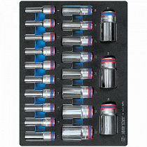 Набор глубоких торцевых головок 1/2"", двенадцатигранные, 8-36 мм, ложемент, 21 предмет