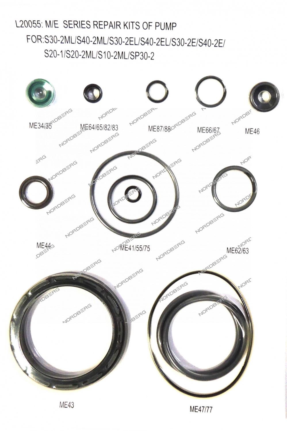 ЗАПЧАСТЬ РЕМКОМПЛЕКТ ПНЕВМОНАСОСА PK для домкрата N402 NORDBERG 000003769