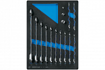 Набор трещоточных комбинированных ключей, ложемент, 15 предметов