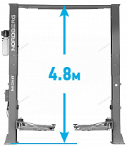 Подъемник двухстоечный 6 т, верхняя синхронизация, 380 В, серый
