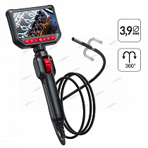 Видеоэндоскоп управляемый, экран 4.3", 2Мп, 1920х1080, 1.5м, зонд 3.9мм, 360°