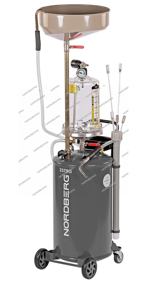 Установка для сбора масла пневматическая, 65 л (серая) (ст.арт.2379) NORDBERG 2379G