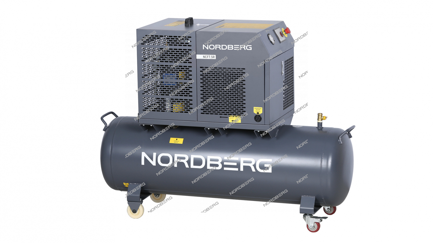 Компрессор винтовой, 5,5 кВт, 10 бар, 660 л/мин, ресивер 230 л, IP54 NORDBERG NCF7,5R