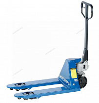 Тележка складская гидравлическая короткая 2,5 т, усиленная, с ПУ колесами
