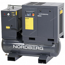 Компрессор винтовой, 7,5 кВт, 10 бар, 960 л/мин, ресивер 300 л, с частотным преобразователем, осушитель