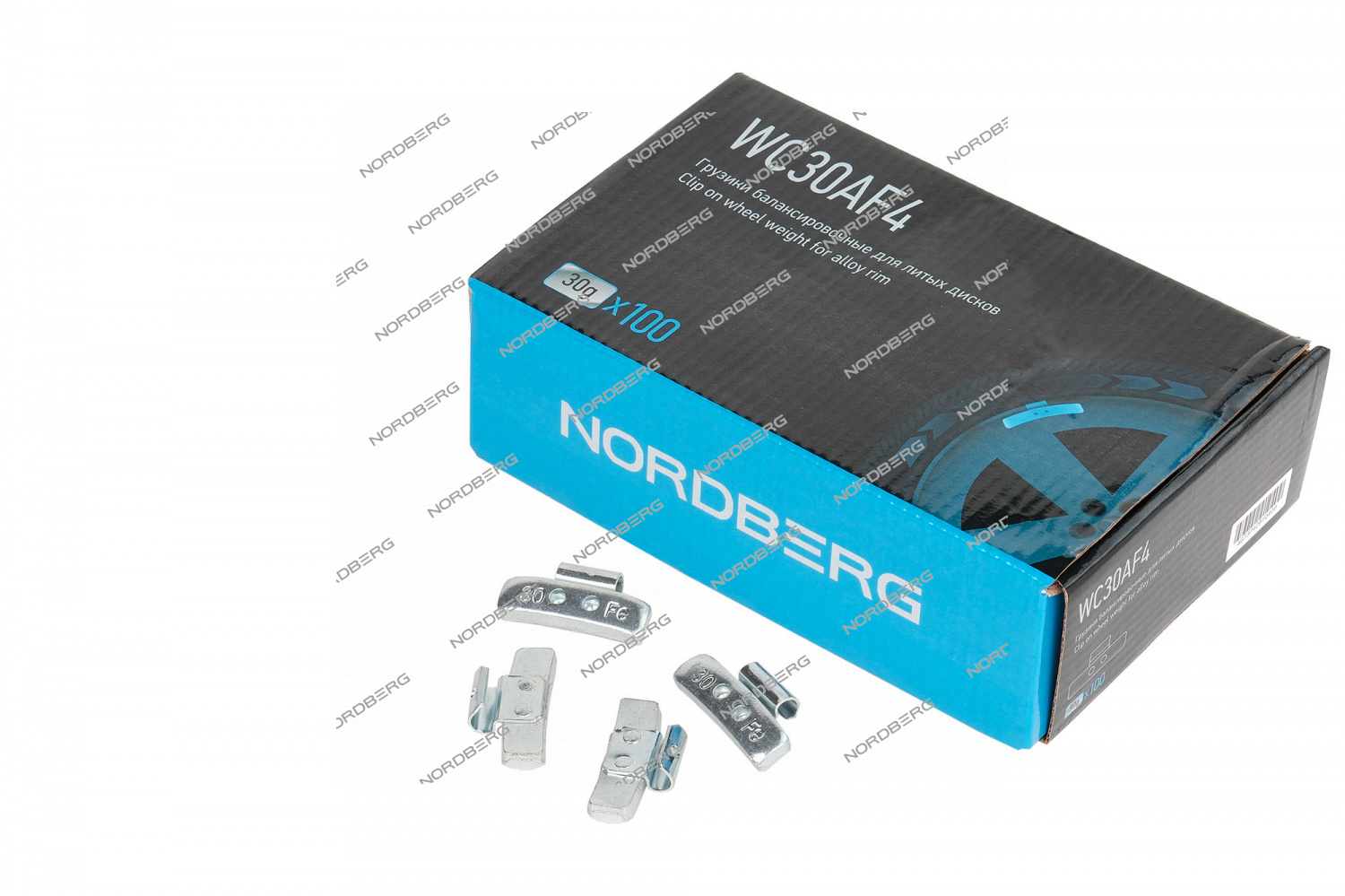 Грузики балансировочные для литых дисков Fe 30 г, 100 шт. NORDBERG WC30AF4