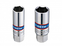 Головка свечная шестигранная 3/8", 16 мм, L = 70 мм, резиновый фиксатор