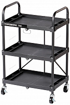 Тележка инструментальная, 3 пластиковые полки, складная