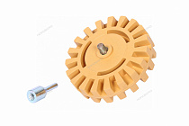 Диск зачистной резиновый 100 мм ребристый для удаления скотча и остатков клея с адаптером