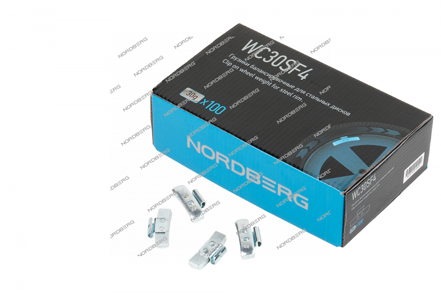 Грузики балансировочные для стальных дисков Fe 30 г, 100 шт. NORDBERG WC30SF4