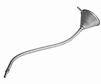 Воронка металлическая с гибким наконечником 370 мм.