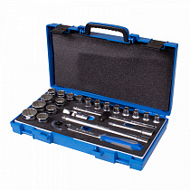 Набор торцевых головок с принадлежностями 1/2"", двенадцатигранные, 8-32 мм, 23 предмета