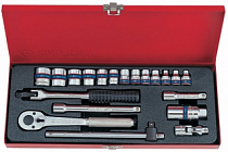 Набор торцевых головок с принадлежностями 3/8 двенадцатигранные, 20 предметов 