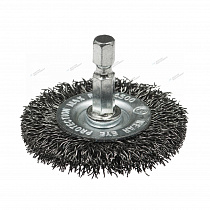 Щетка дисковая, гофрированная для дрелей № 161 ПрофОснастка Мастер 6гр хв 6.35 мм D50 мм RPM 4500 S