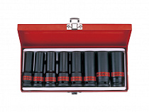 Набор ударных глубоких торцевых головок 1/2 шестигранные,  8 предметов 