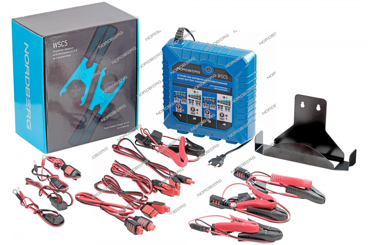Устройство зарядное интеллектуальное 6/12V, на 4 аккумулятора NORDBERG WSC5