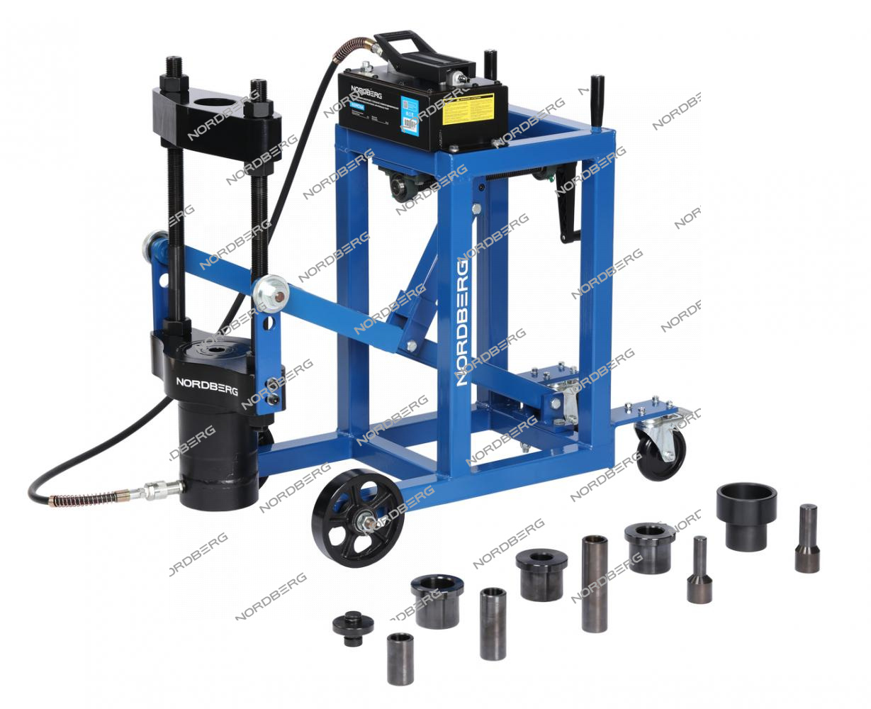 Выпрессовщик шкворней с тележкой, гидравлический с пневмоприводом, 75 т NORDBERG N31PE76A