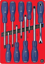 Набор отвёрток силовых, ложемент, 9 предметов 