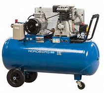 Компрессор поршневой с ременным приводом, объем 100 л 