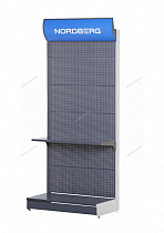 Стеллаж перфорированный с фризом, 2250х1000х500 мм, без замыкающей стойки