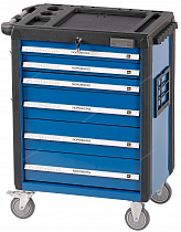 Тележка инструментальная, 6 выдвижных ящиков, синяя