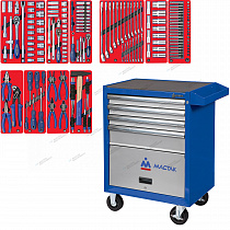 Набор инструментов "СТАНДАРТ" в синей тележке, 186 предметов