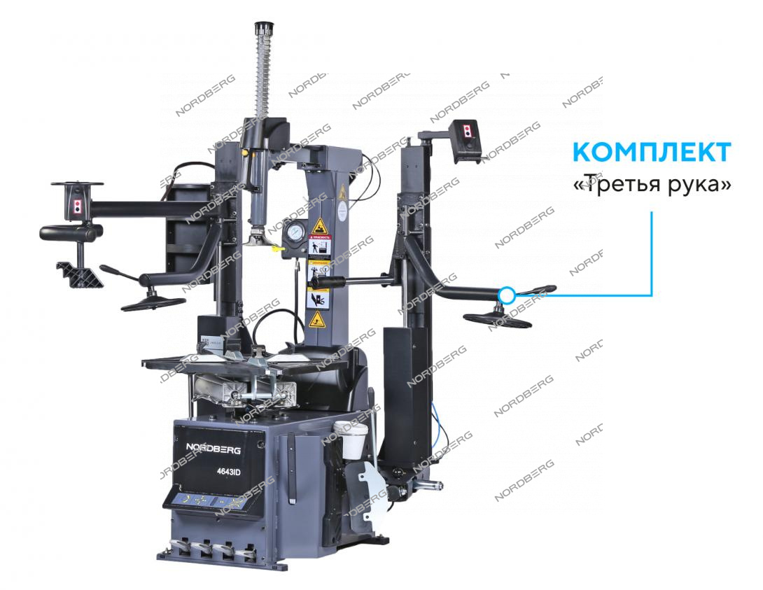 Станок шиномонтажный автомат, инверторный, стол с накладками, 220 В, серый NORDBERG 4643ID (G)