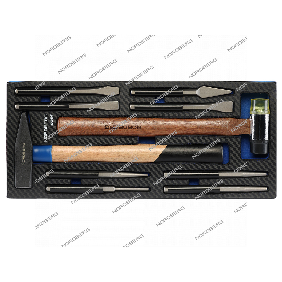  Набор ударного инструмента в ложементе, 10 предметов NORDBERG 800010T