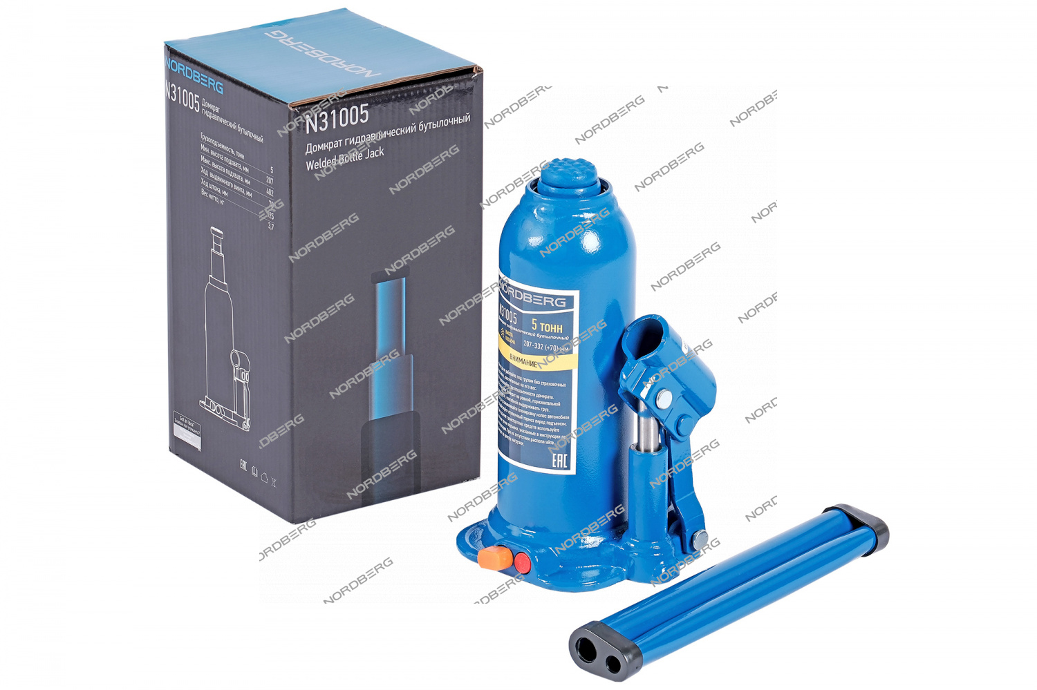 Домкрат бутылочный, 5 т NORDBERG N31005