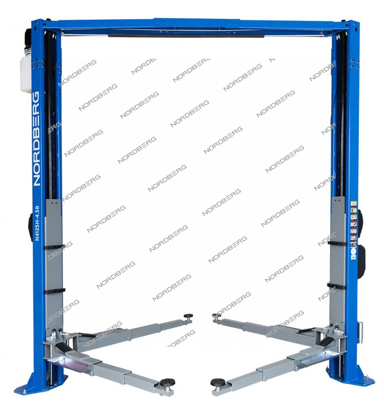 Подъемник двухстоечный 4,5 т, верхняя синхронизация, 380 В, синий NORDBERG N4125H-4,5B