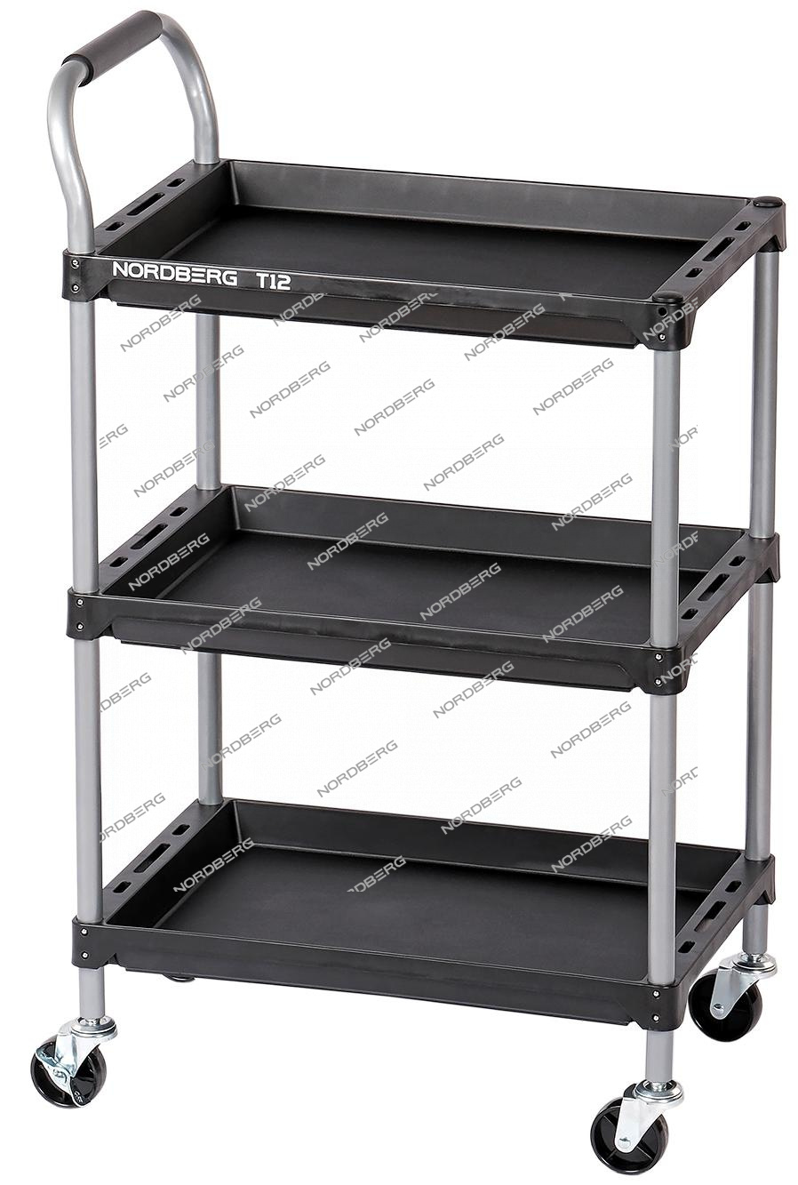 Тележка инструментальная, 3 пластиковые полки NORDBERG T12