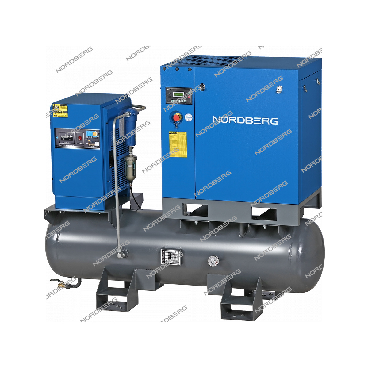 Компрессор винтовой, 7,5 кВт, 10 бар, 900 л/мин, ресивер 260л, IP55, осушитель NORDBERG NCC10RD