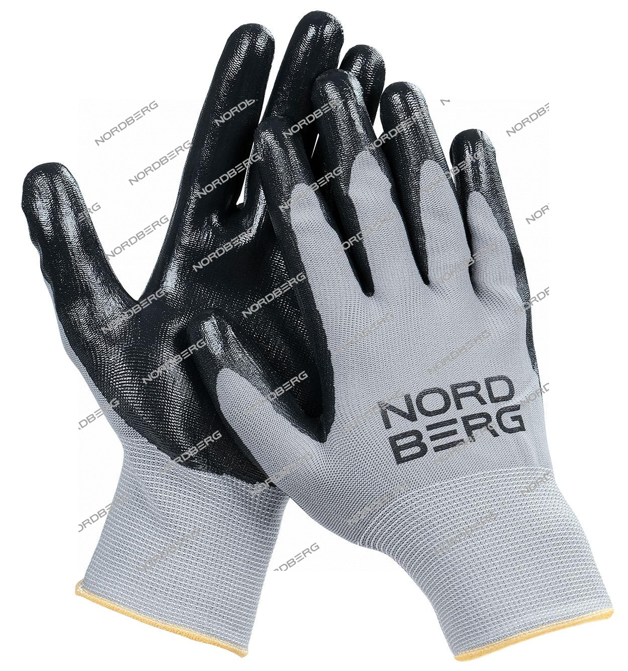 Перчатки маслобензостойкие, серая основа/ черное покрытие NORDBERG NPG1508GB