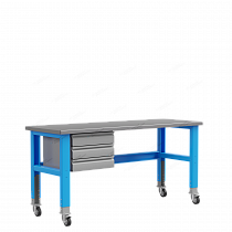 Стол металлический промышленный 2000 мм PRF-CMP модуль с 3 ящиками, на колесах