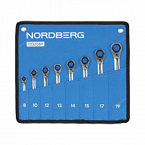 Набор ключей трещоточных с флажковым переключателем, 8 шт.