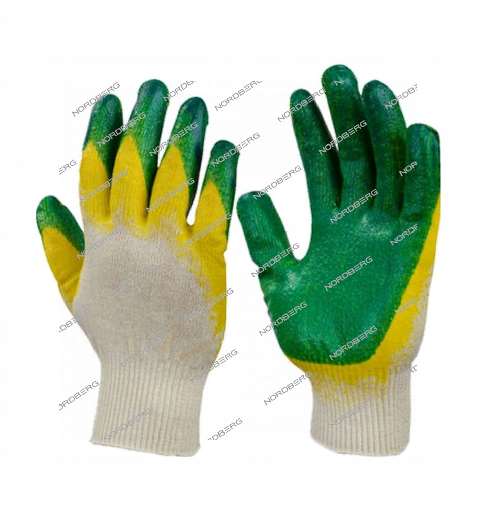 Перчатки х/б с двойным латексным покрытием ЛЮКС, р.8, 13 класс вязки Россия CT25l2_LUX8