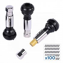 Вентиль для бескамерных шин хромированный, 100 шт.