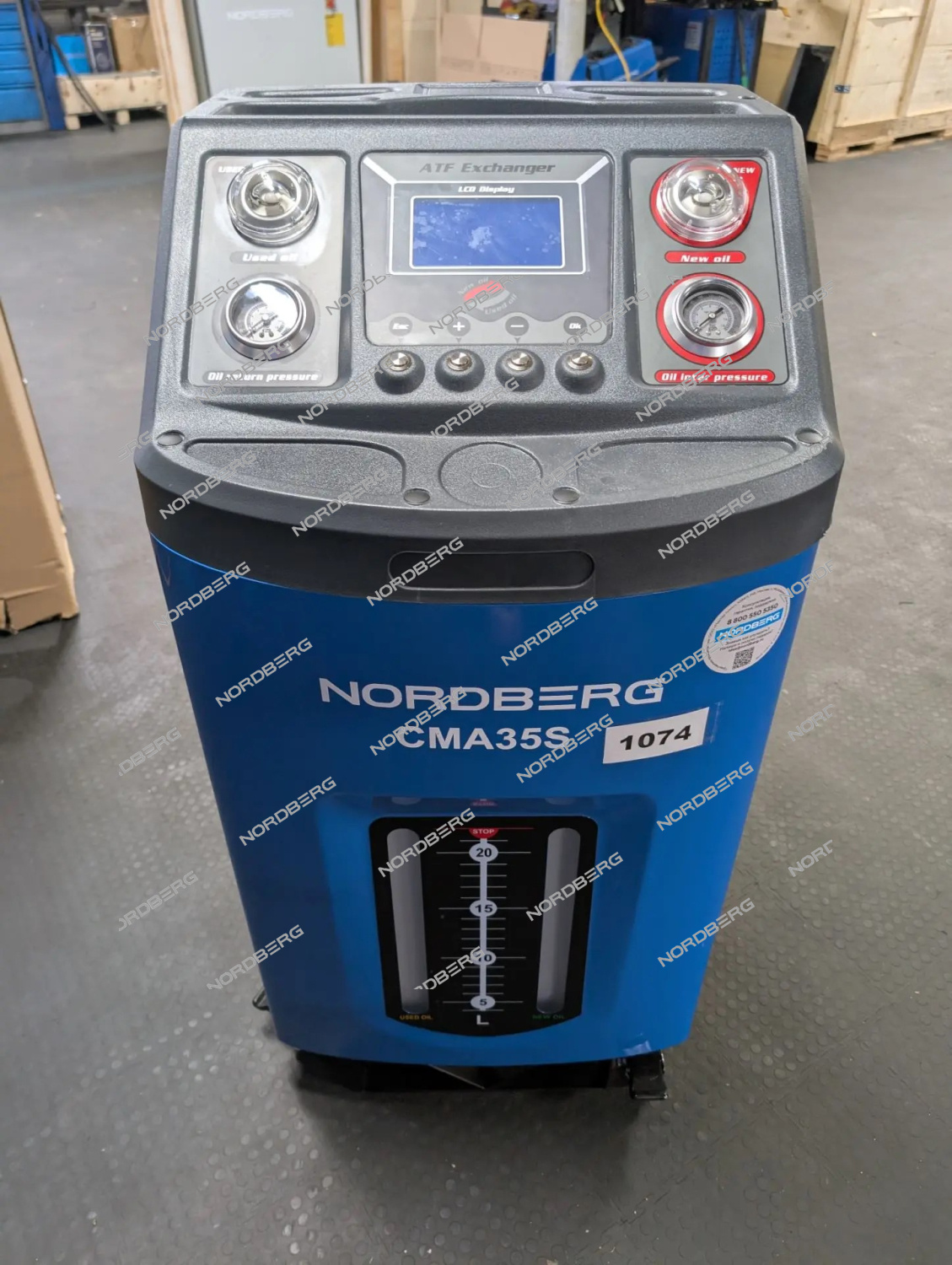 Установка для промывки и замены масла в АКПП, синяя NORDBERG CMA35S_B RM1074 S/N: 260473561009