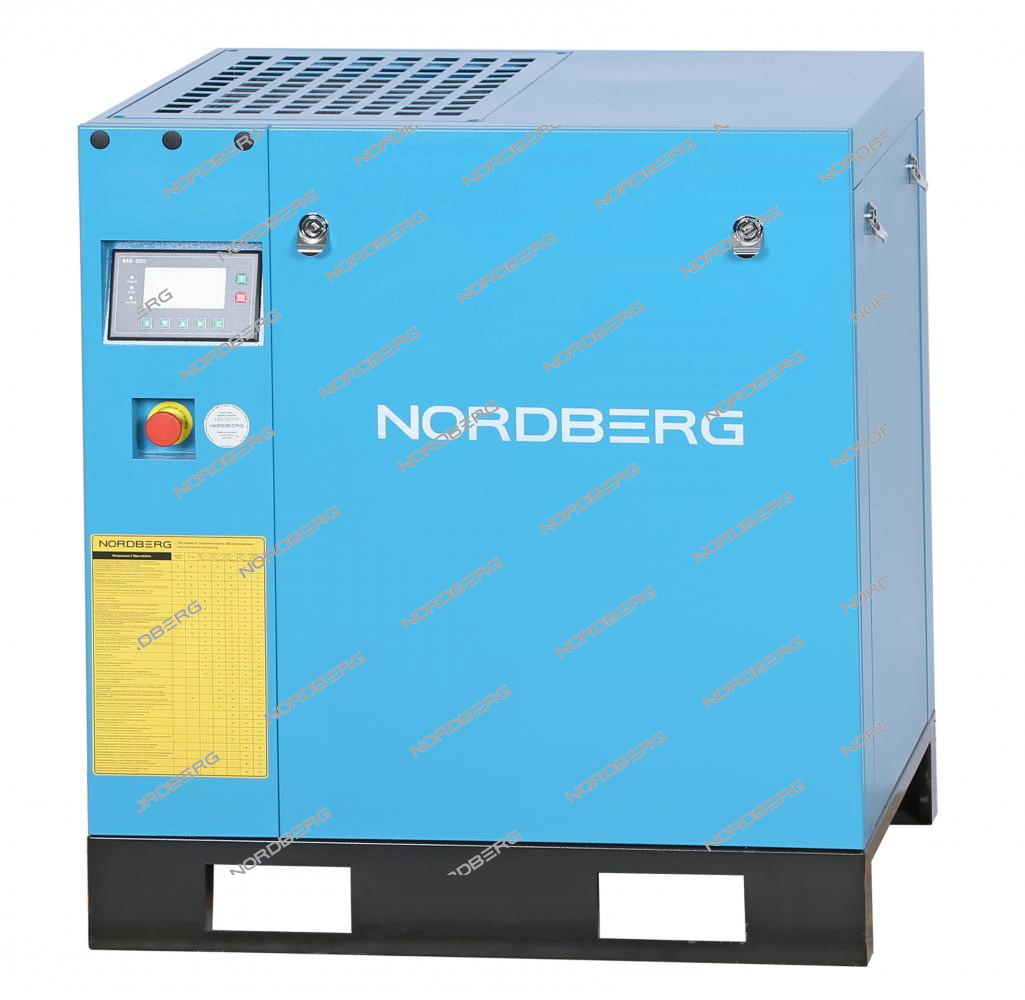 Компрессор винтовой, 7,5 кВт, 10 бар, 900 л/мин, IP55, без ресивера NORDBERG NCC10