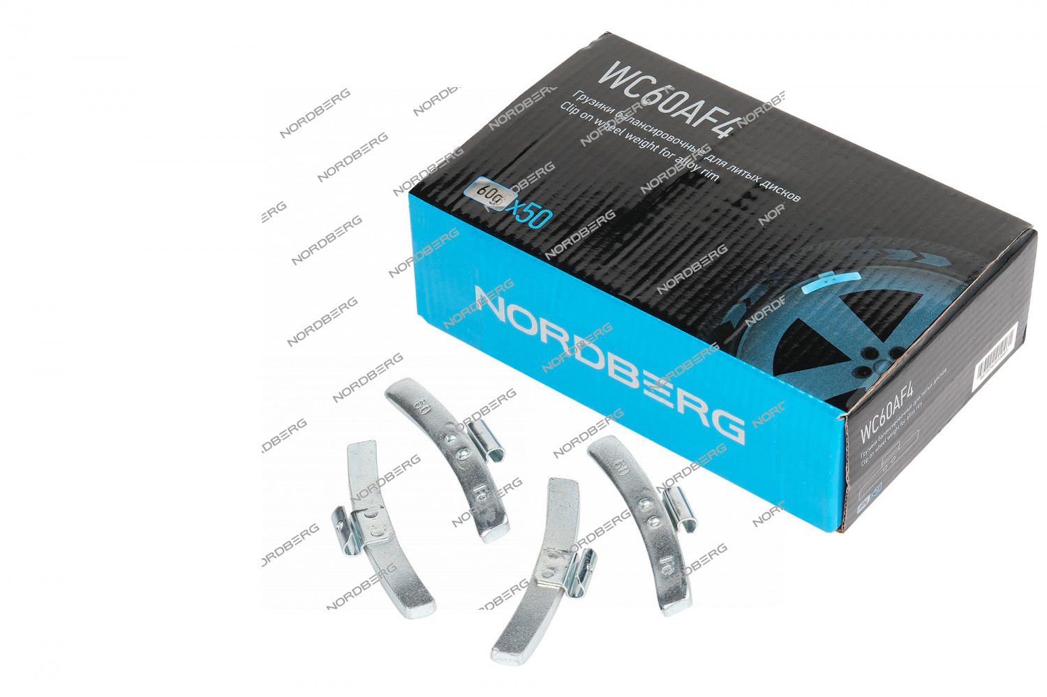 Грузики балансировочные для литых дисков Fe 60 г, 50 шт. NORDBERG WC60AF4
