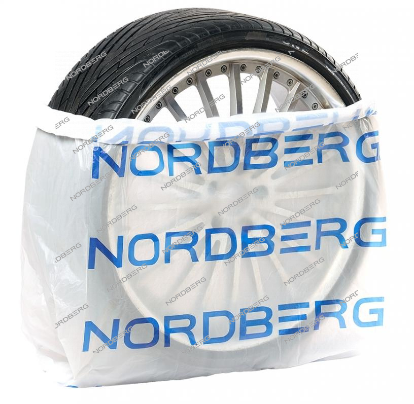Пакеты для шин ПНД 110х110см 15мкм белый с логотипом NORDBERG (100 шт) NORDBERG NTSB1115W