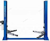 Подъемник двухстоечный 4 т, снятие со стопоров с одной колонны, 220 В, синий