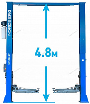 Подъемник двухстоечный 6 т, верхняя синхронизация, 380 В, синий