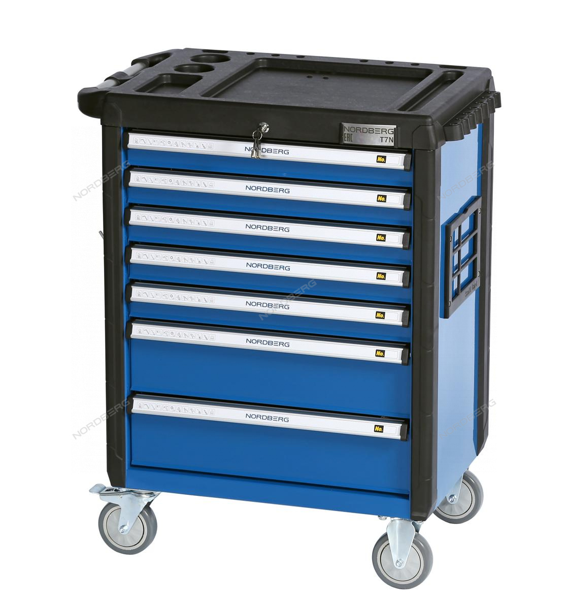 Тележка инструментальная, 7 выдвижных ящиков, синяя