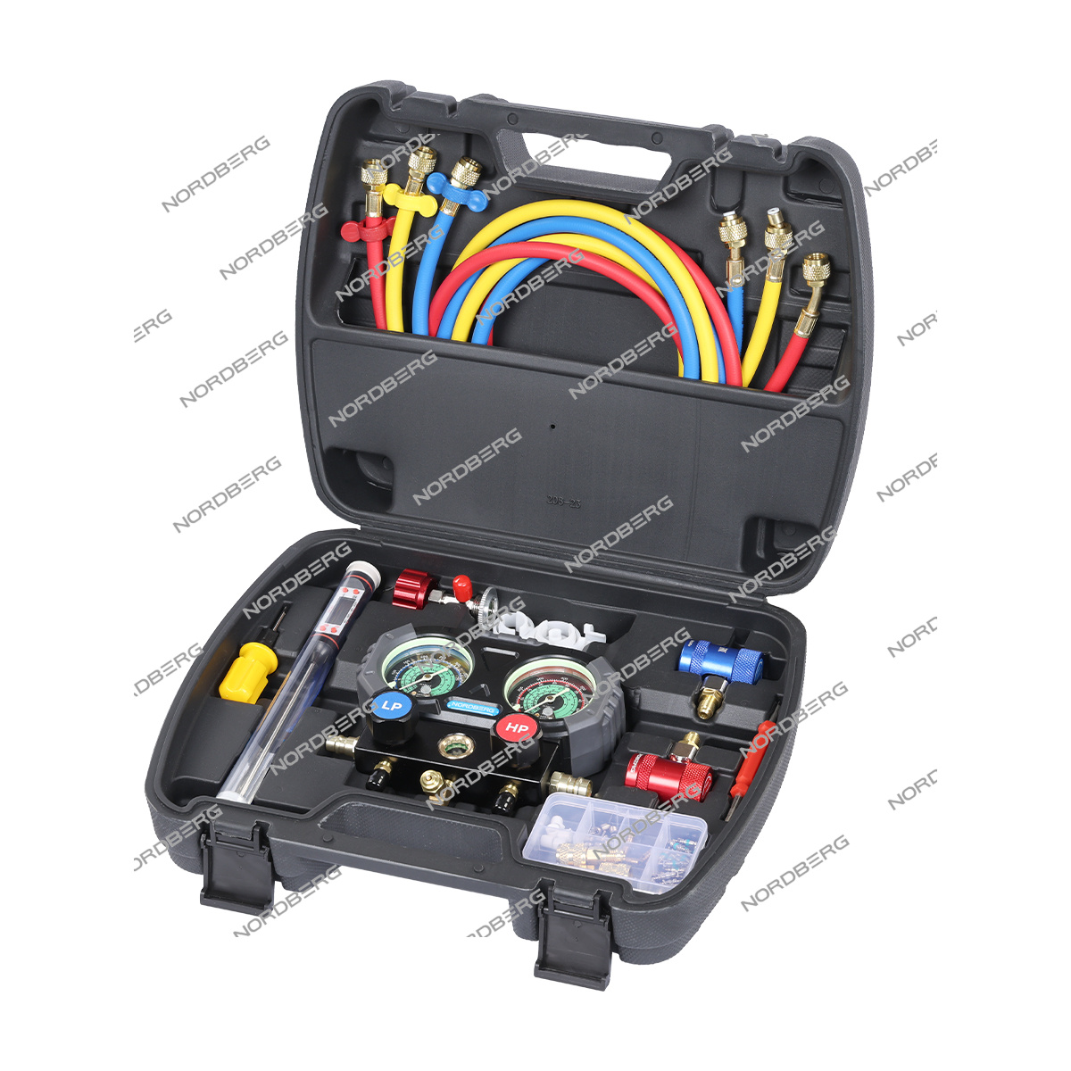 Коллектор манометрический со шлангами и муфтами в кейсе NORDBERG NFG33K