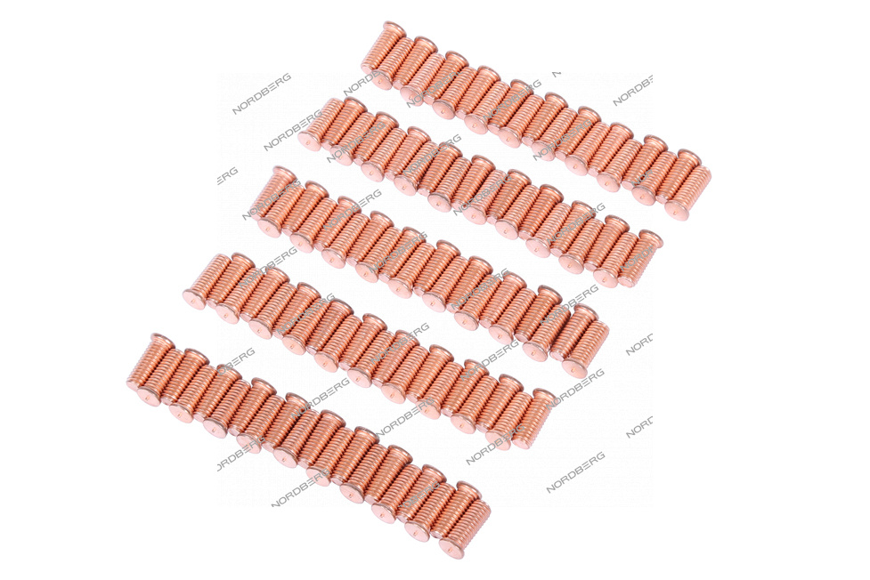 Болт омедненный для сварки, M6х16, 100 шт. NORDBERG F016(M6)