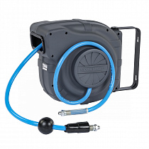 Шланг воздушный на катушке, ПВХ, Ø 10x16 мм 14+1 м, серый корпус